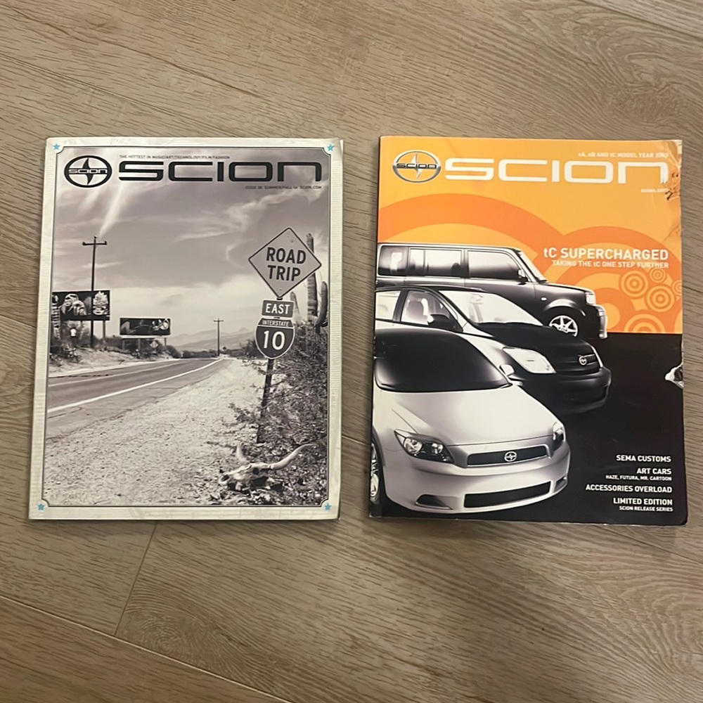 Two car books on the scion car